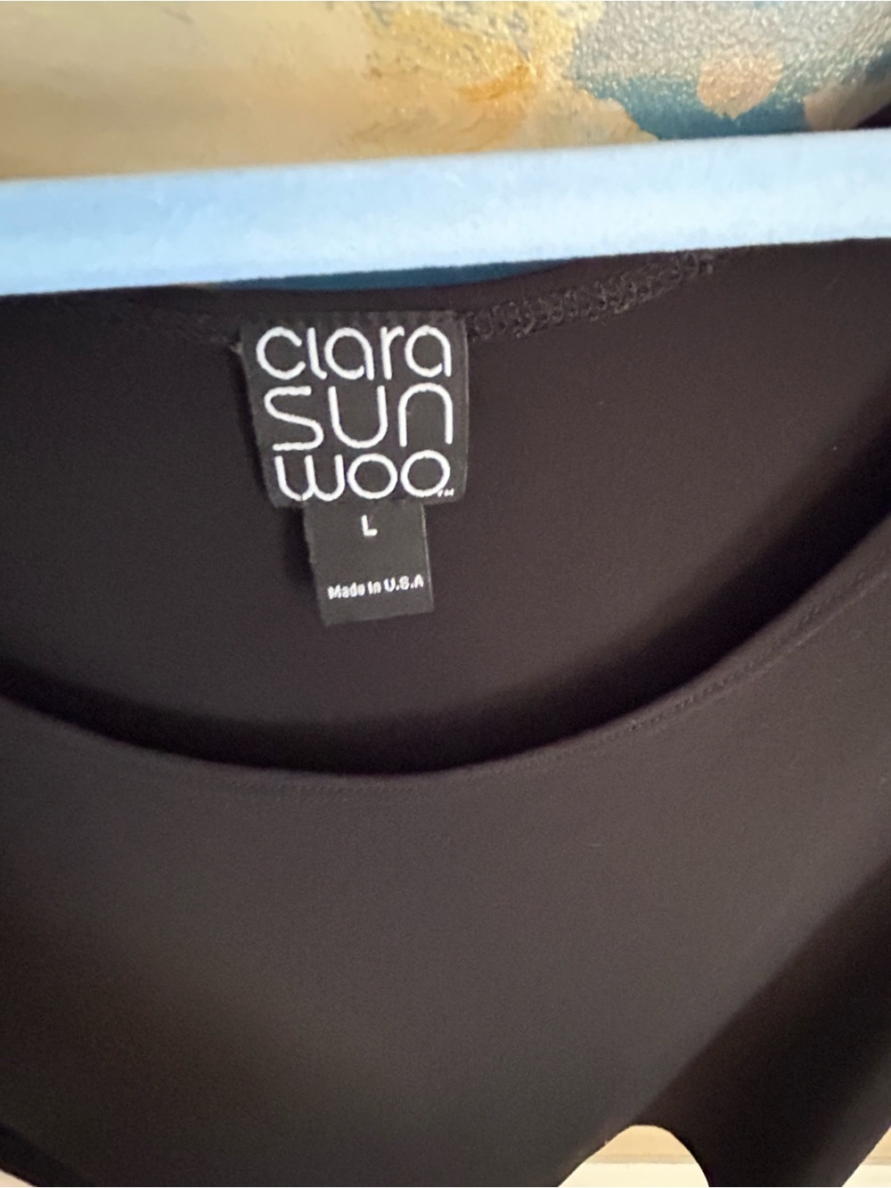 CLARA SUNWOO Black Scoop Neck Top L - Picture 3 of 4